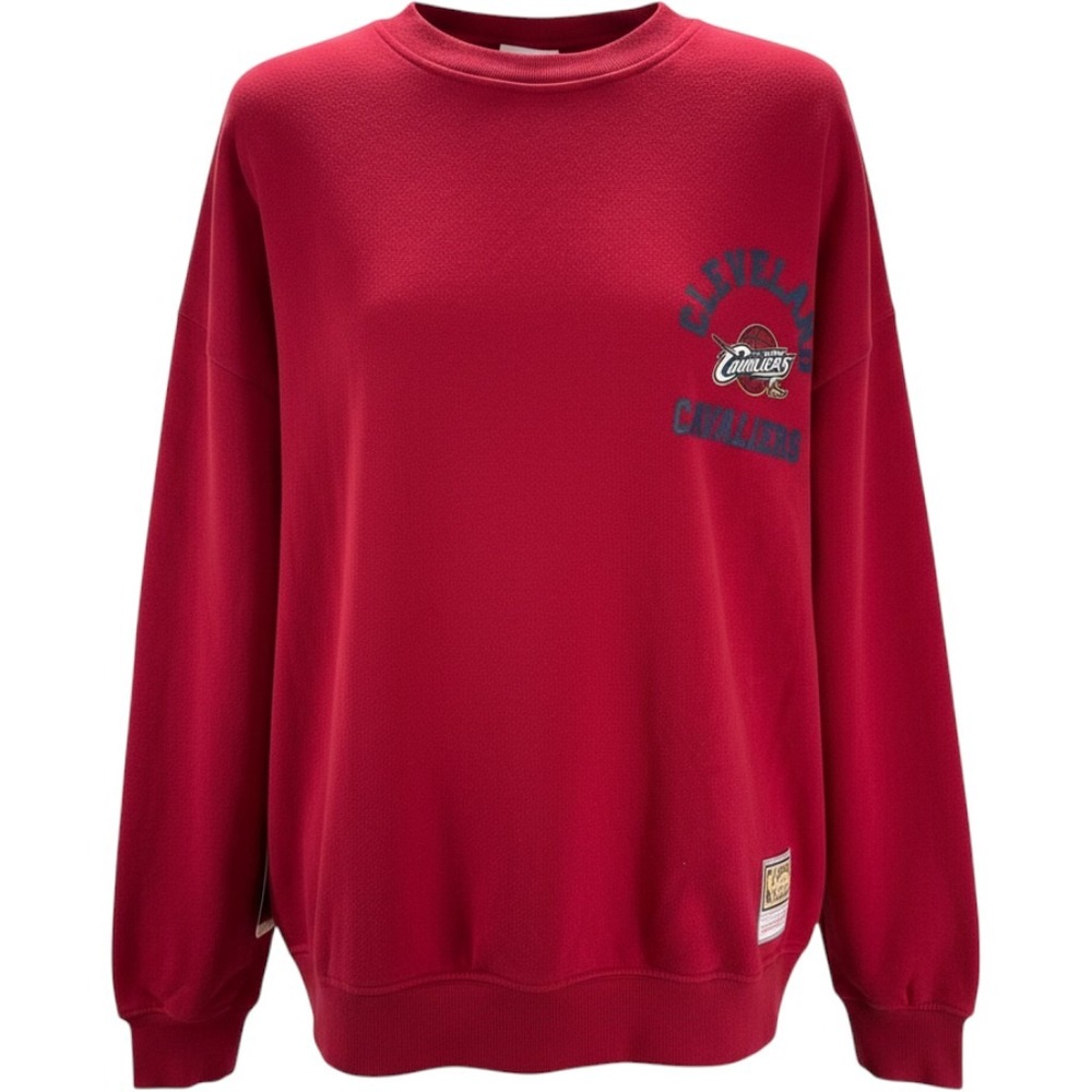 Mitchell & Ness Cleveland Cavaliers Red Crewneck Sweatshirt Womens XL NBA NEW